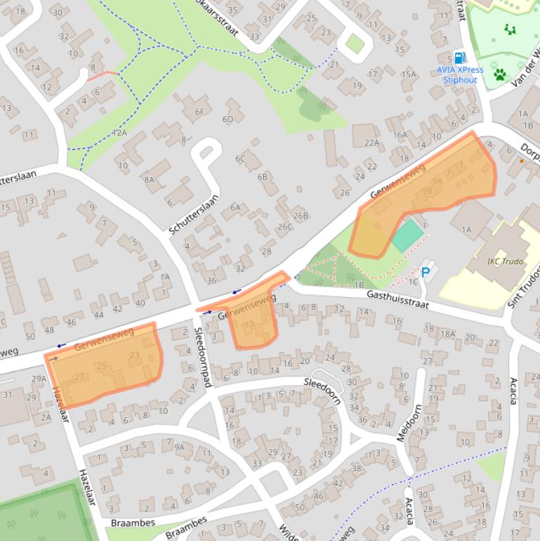 Kaart van postcodegebied 5708EH.