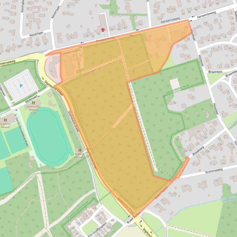 Kaart van postcodegebied 5708EJ.