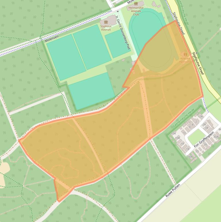 Kaart van postcodegebied 5708EM.