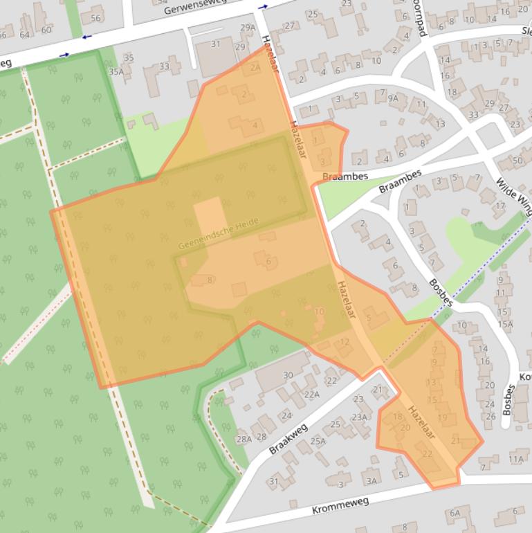Kaart van postcodegebied 5708EN.