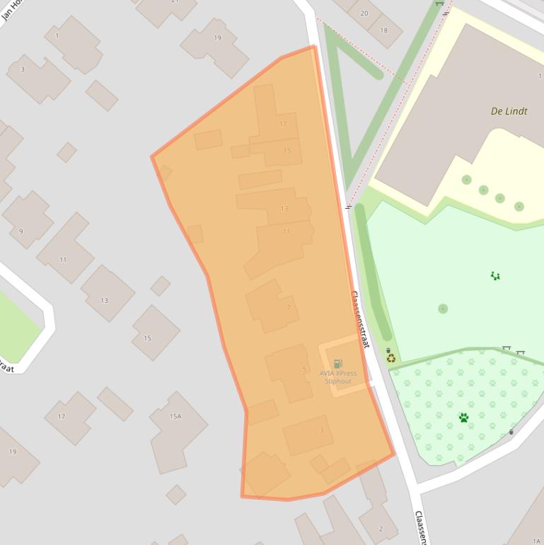 Kaart van postcodegebied 5708ER.