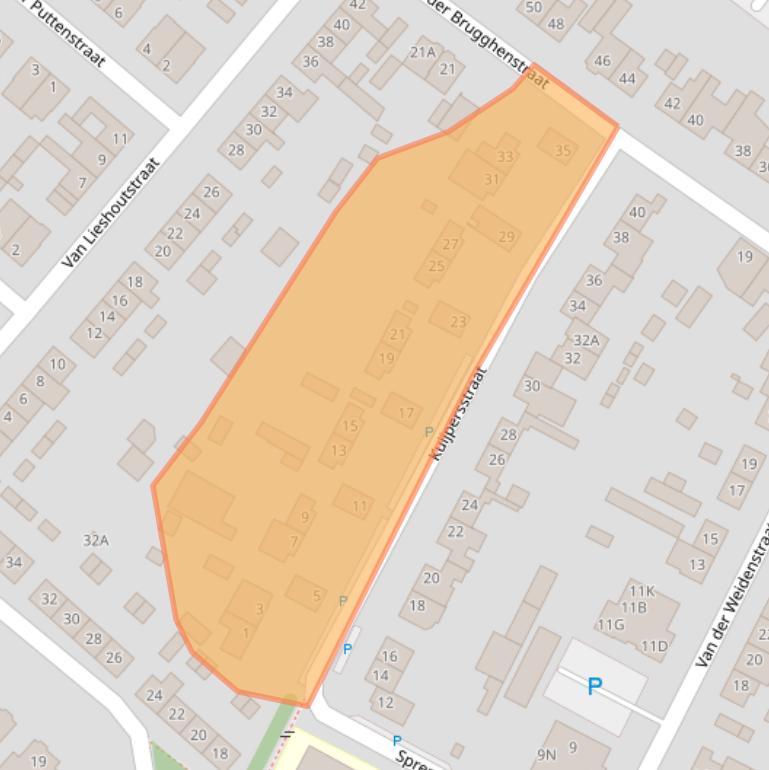 Kaart van postcodegebied 5708ES.