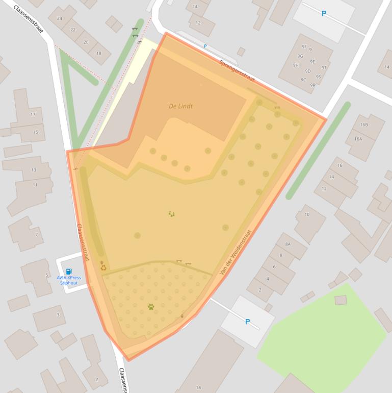 Kaart van postcodegebied 5708EV.