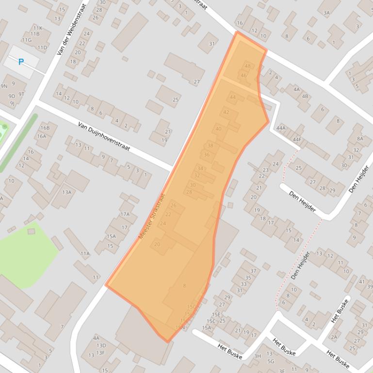 Kaart van postcodegebied 5708GB.