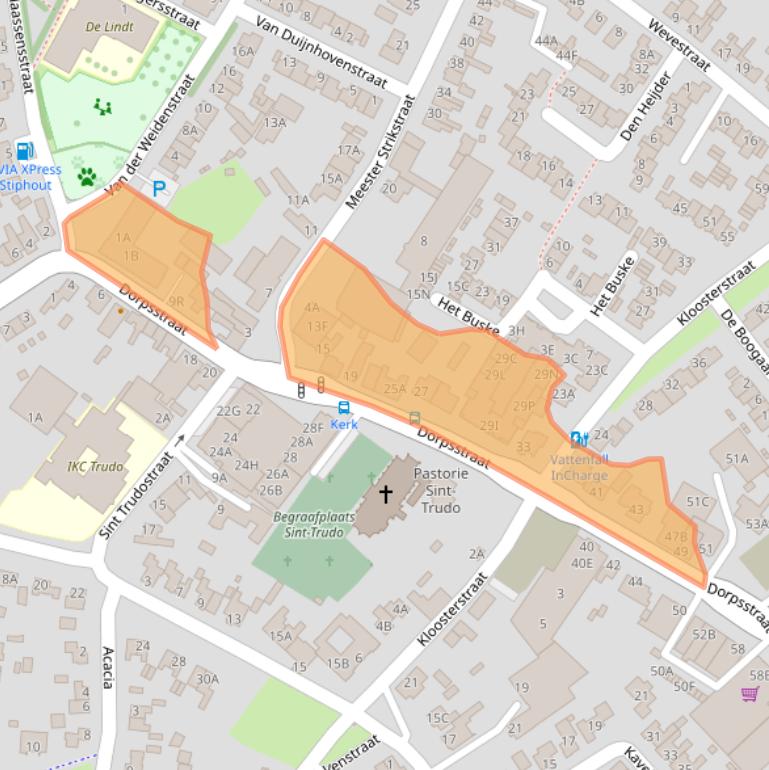 Kaart van postcodegebied 5708GC.