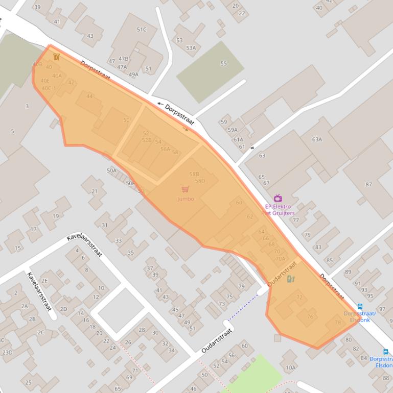 Kaart van postcodegebied 5708GJ.