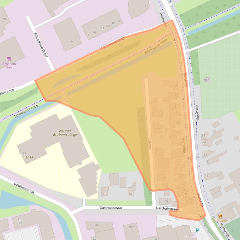 Kaart van postcodegebied 5708HB.