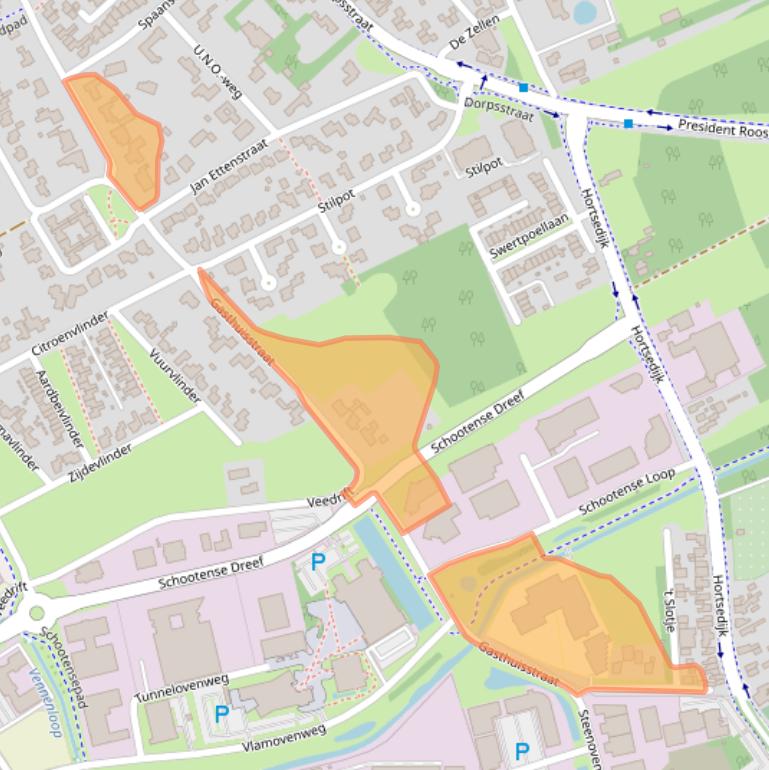 Kaart van postcodegebied 5708HJ.
