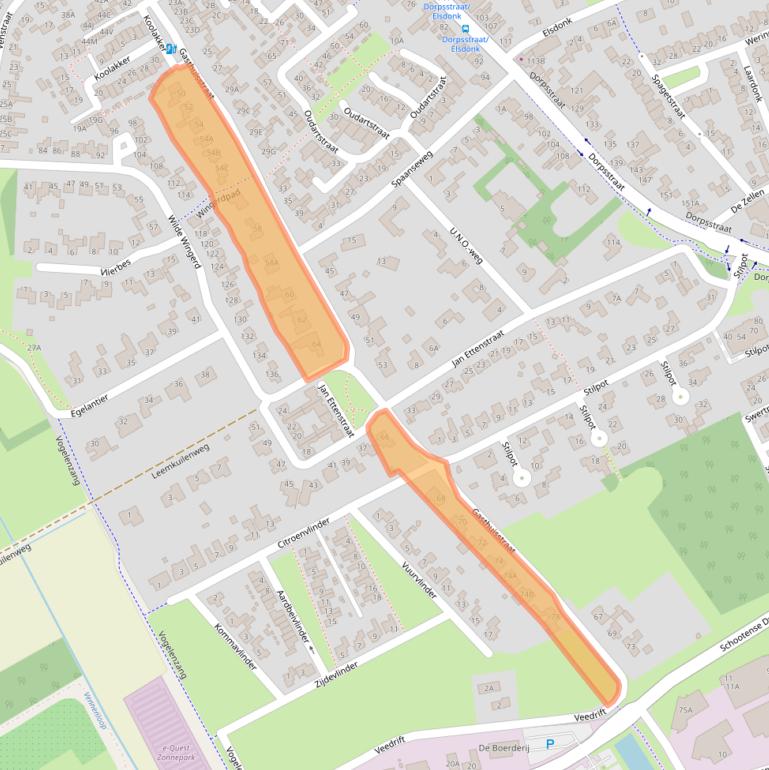 Kaart van postcodegebied 5708HM.