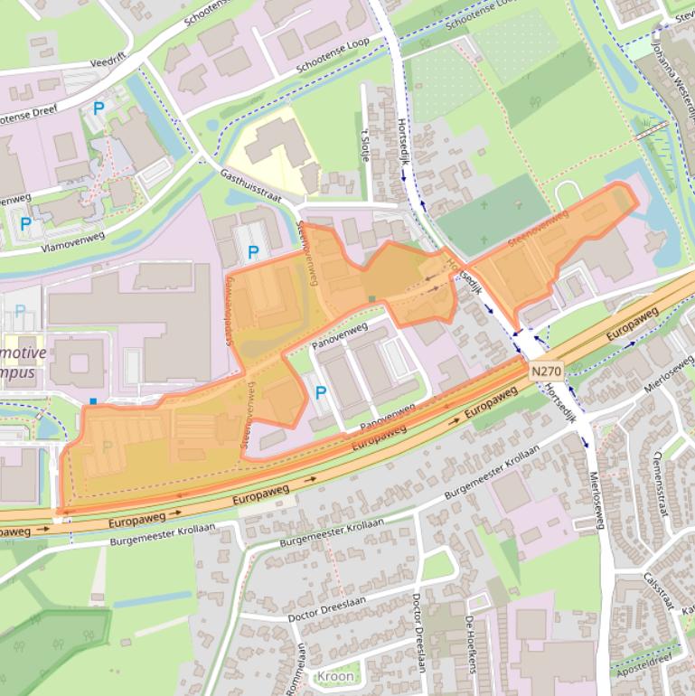 Kaart van postcodegebied 5708HN.