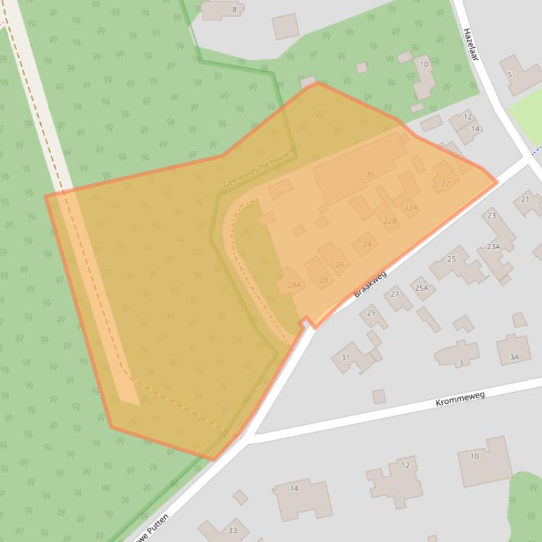 Kaart van postcodegebied 5708JK.