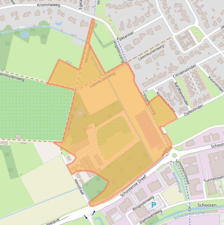 Kaart van postcodegebied 5708JP.