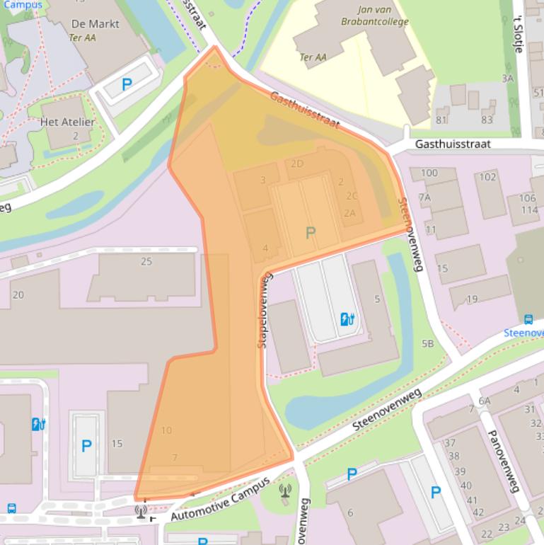 Kaart van postcodegebied 5708JW.