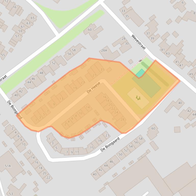 Kaart van postcodegebied 5708KH.