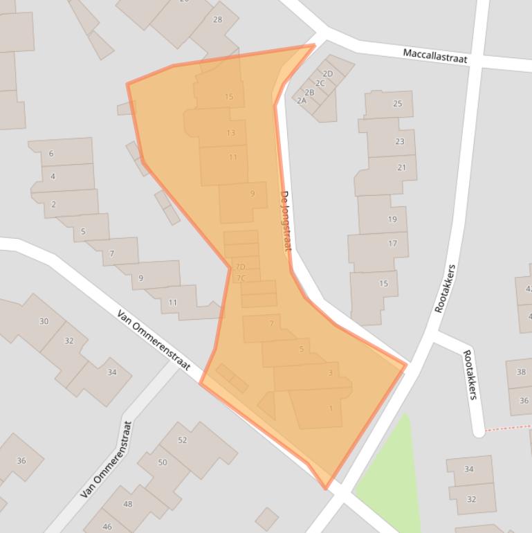 Kaart van postcodegebied 5708KN.