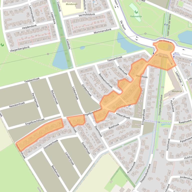 Kaart van postcodegebied 5708LA.