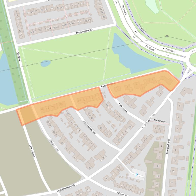 Kaart van postcodegebied 5708LB.
