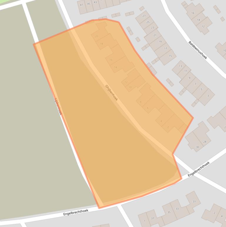 Kaart van postcodegebied 5708LE.