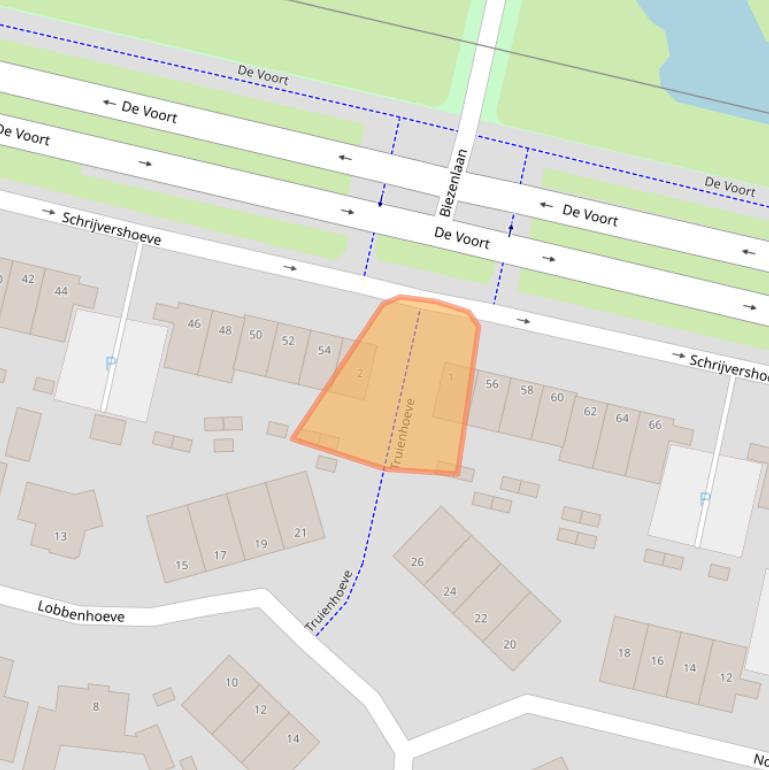 Kaart van postcodegebied 5708SC.