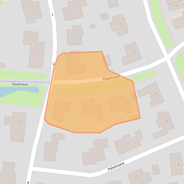 Kaart van postcodegebied 5708SM.