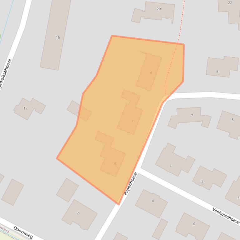 Kaart van postcodegebied 5708SW.