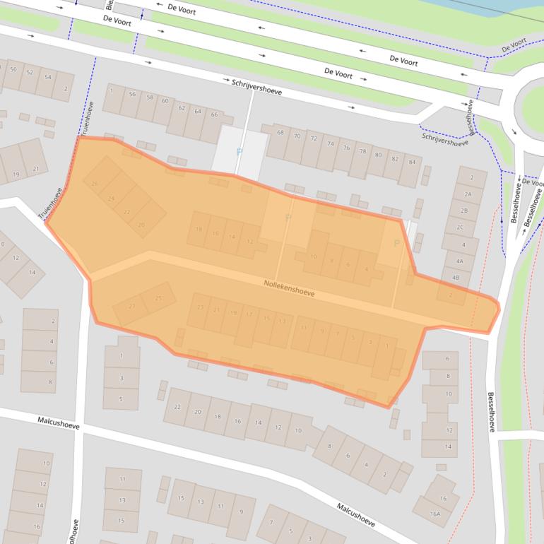 Kaart van postcodegebied 5708TB.