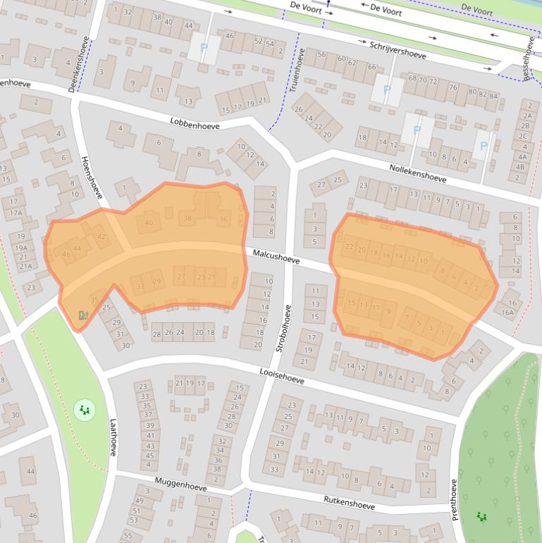 Kaart van postcodegebied 5708TH.