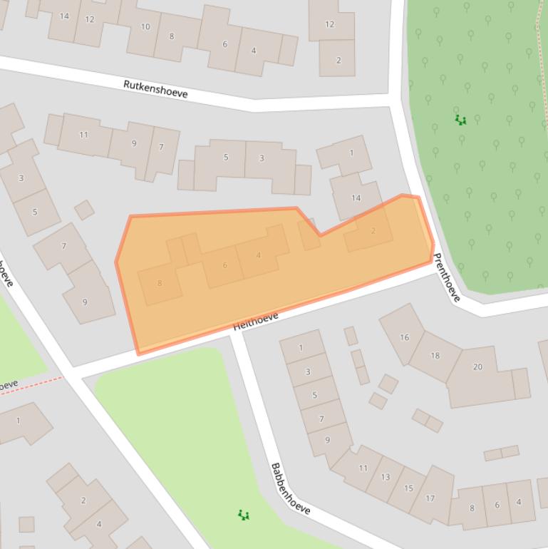 Kaart van postcodegebied 5708TS.