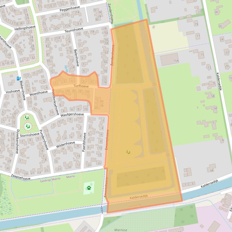 Kaart van postcodegebied 5708VC.