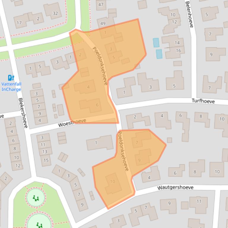 Kaart van postcodegebied 5708VD.