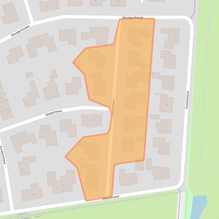 Kaart van postcodegebied 5708VH.