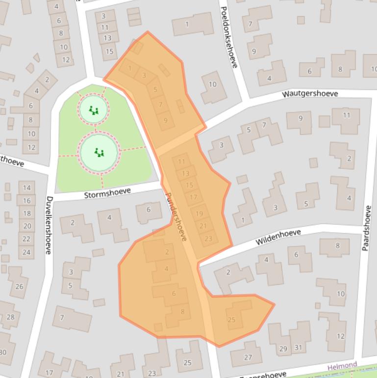 Kaart van postcodegebied 5708VL.