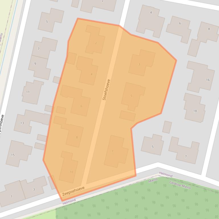 Kaart van postcodegebied 5708VW.