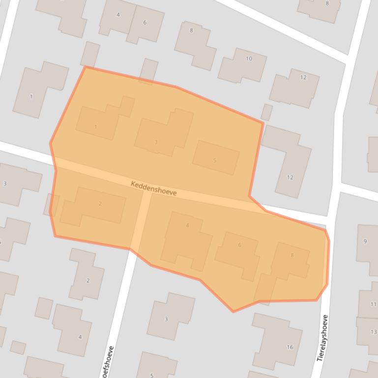 Kaart van postcodegebied 5708VX.