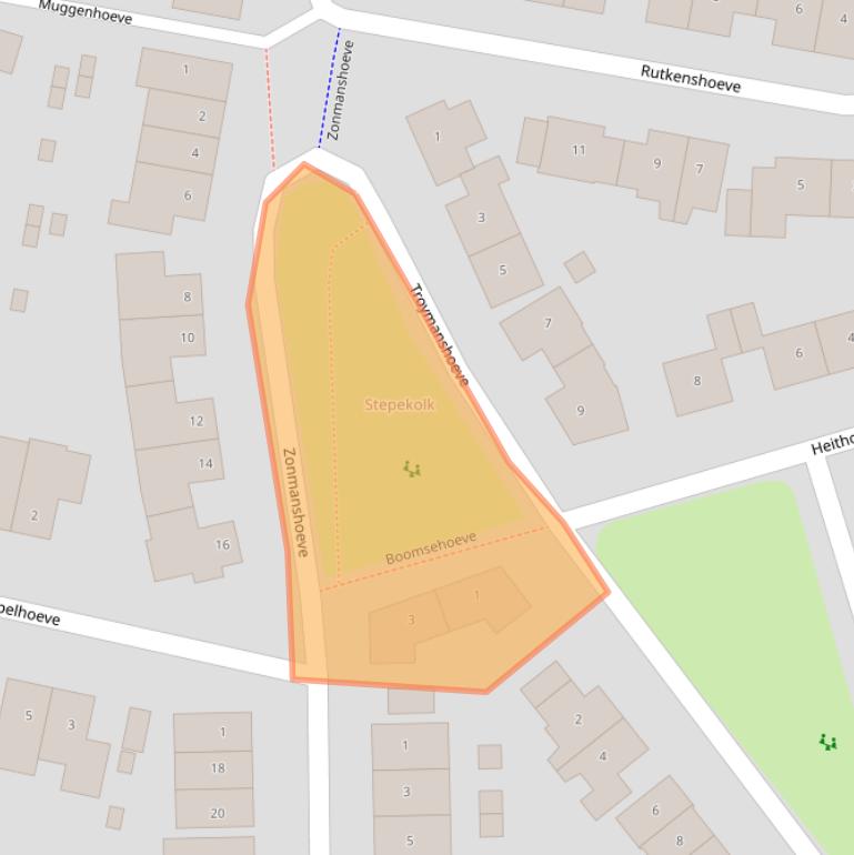 Kaart van postcodegebied 5708WE.