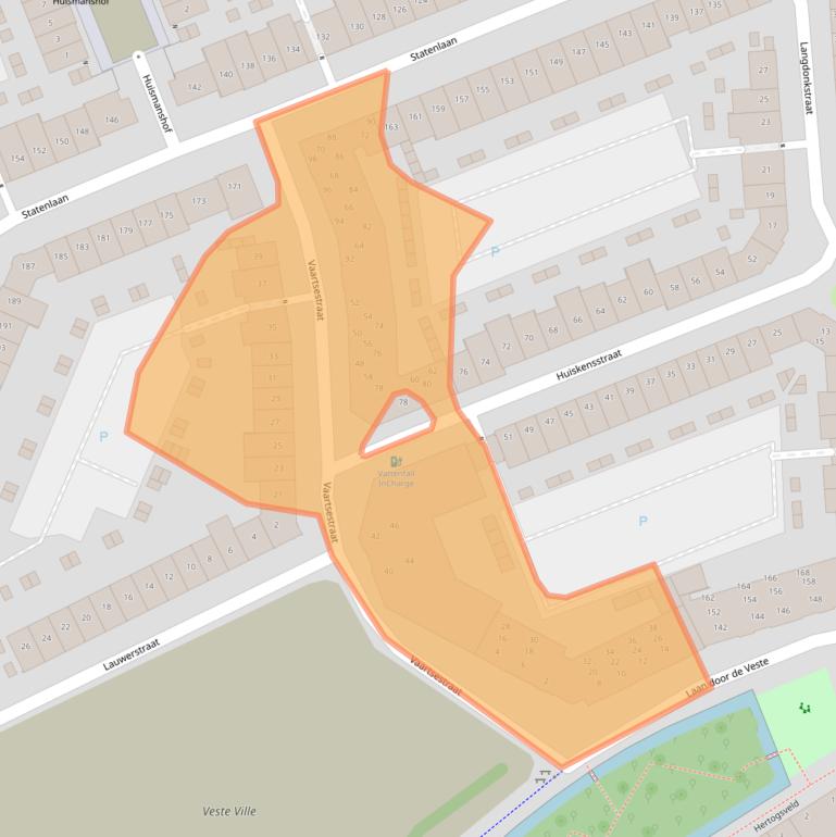 Kaart van postcodegebied 5708XE.