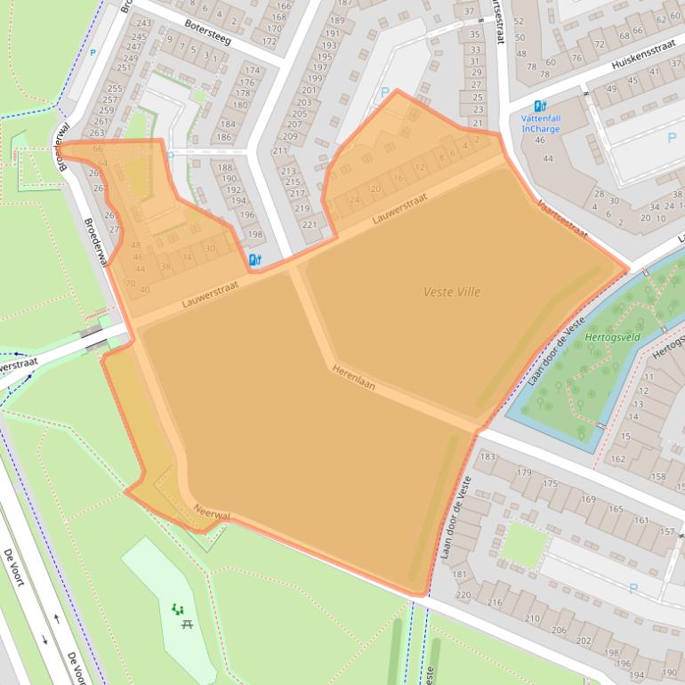 Kaart van postcodegebied 5708XG.