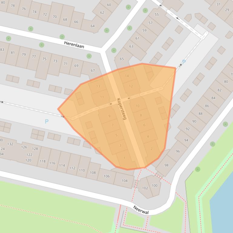 Kaart van postcodegebied 5708ZG.