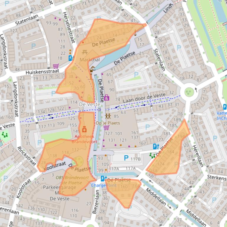 Kaart van postcodegebied 5708ZJ.