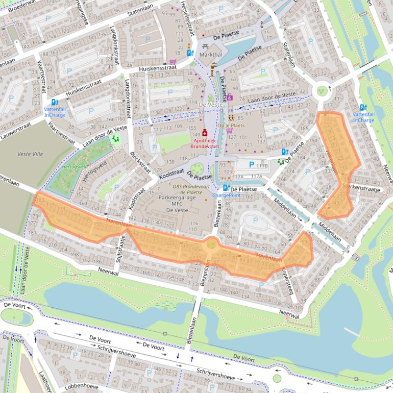 Kaart van postcodegebied 5708ZR.