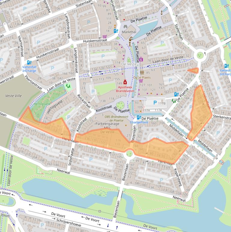 Kaart van postcodegebied 5708ZS.