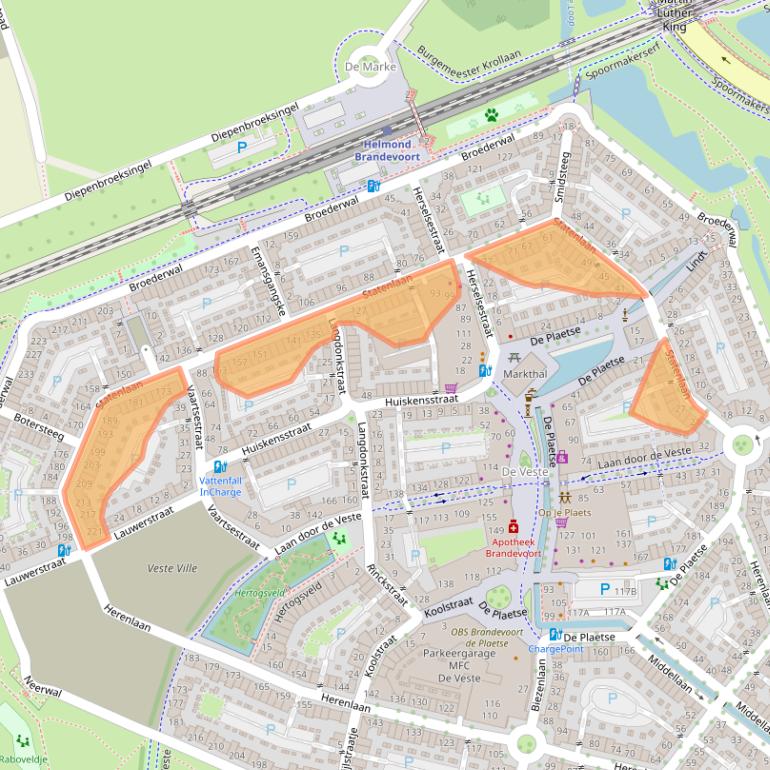 Kaart van postcodegebied 5708ZX.