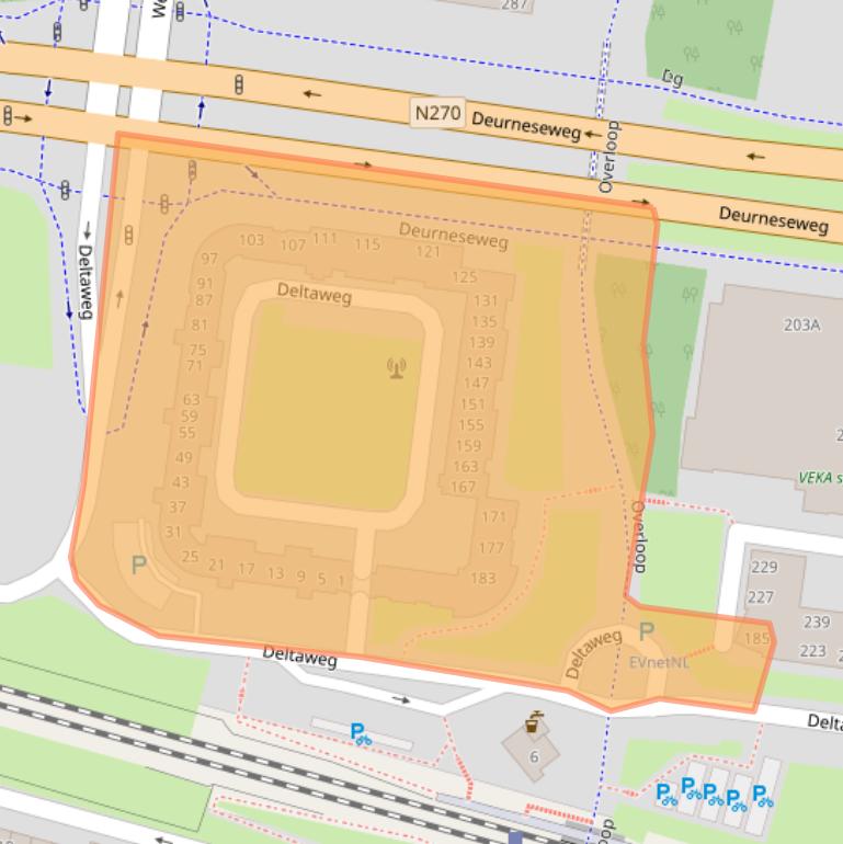 Kaart van postcodegebied 5709AA.