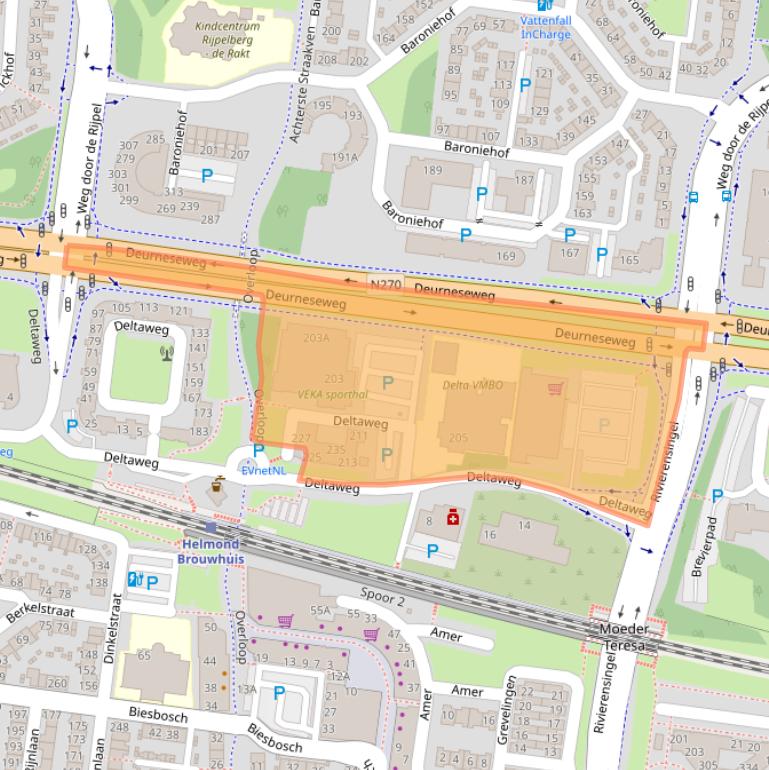 Kaart van postcodegebied 5709AB.