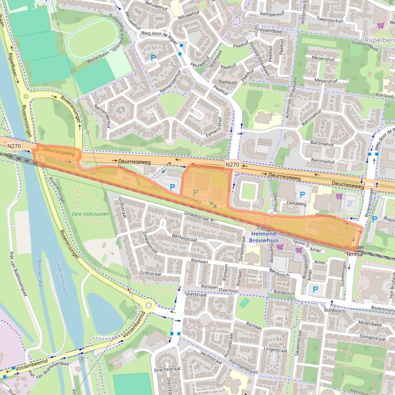 Kaart van postcodegebied 5709AC.