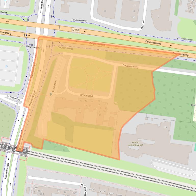 Kaart van postcodegebied 5709AD.