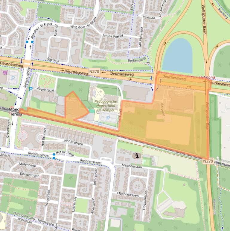 Kaart van postcodegebied 5709AE.