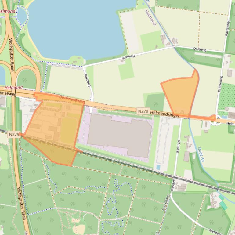 Kaart van postcodegebied 5709AG.