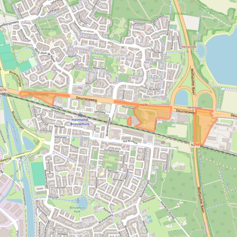 Kaart van postcodegebied 5709AH.