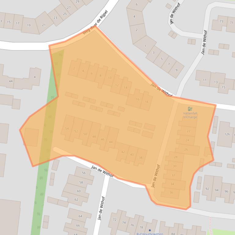 Kaart van postcodegebied 5709AJ.